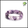 Bracelet en perles carrées de quartz rose et améthyste naturelle - Le Monde des Korrigans®