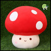 Adorable Coussin de Poupée en Peluche Champignon - Rouge / 23cm - Coussins et couvertures avec des motifs champignons