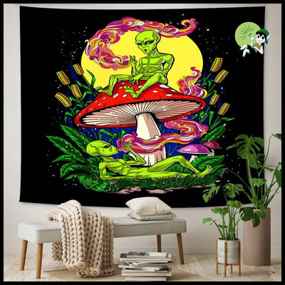 Affiche Murale Alien Champignon Déco - Stickers muraux et affiches illustrant des champignons