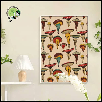 Affiches Vintage Champignon: Déco Incontournable - A1 / A3 sans cadre - Stickers muraux et affiches illustrant