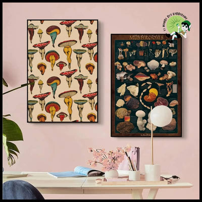 Affiches Vintage Champignon: Déco Incontournable - Stickers muraux et affiches illustrant des champignons