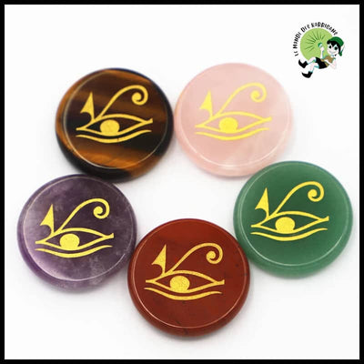 Amulette Cristaux Naturels Métatron - 5pcs Oeil d’Horus - Accessoires de méditation et prière