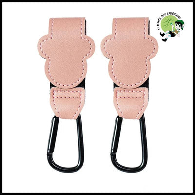 Attache Poussette Cuir Mode - B-2PCS Rose - Accessoires de voyage durables