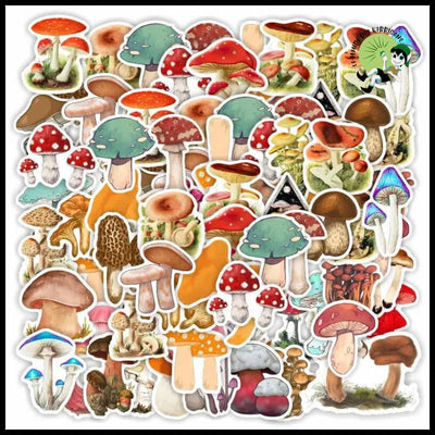 Autocollants Champignons Sauvages DIY - Stickers muraux et affiches illustrant des champignons