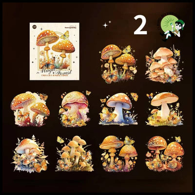 Autocollants Thème Champignon Coloré - Orange - Stickers muraux et affiches illustrant des champignons