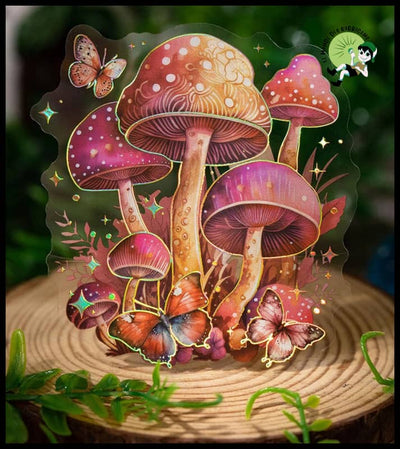 Autocollants Thème Champignon Coloré - Stickers muraux et affiches illustrant des champignons