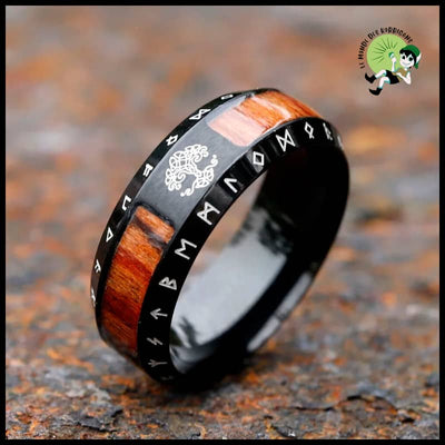 Bague Arbre de Vie Viking en Acier Inoxydable - Noir / 7 - Bagues énergétiques