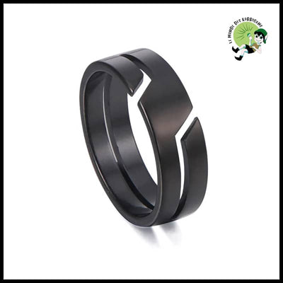 Bague Couple Acier Inoxydable Simple - Noir / 7 - Bagues énergétiques