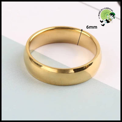 Bague Couple Acier Titane Simple - A395-1 / 6 - Bagues énergétiques