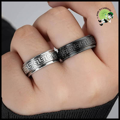 Bague Couple Acier Titane Simple - Bagues énergétiques