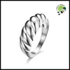 Bague en Acier Inoxydable Design Torsadé - Argent / 4 - Bagues énergétiques