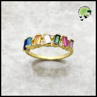 Bague Pierres Colorées 925 Argent - Or 1 / 7 - Bagues énergétiques