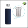 Bouteille en Verre avec Infuseur à Thé 550ML et Housse Nylon - Bleu / 550ml - Thés infusions biologiques relaxants