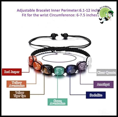 Bracelet 7 Chakras Pierre Naturelle - Accessoires de méditation et prière