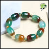 Bracelet de charme en agate paon vert coloré - Paon Agate / 10mm - Bracelets guérison pierres naturelles