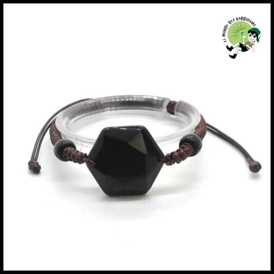 Bracelet en Pierre Naturelle de Quartz Rose - Agate Noire - Bracelets guérison pierres naturelles