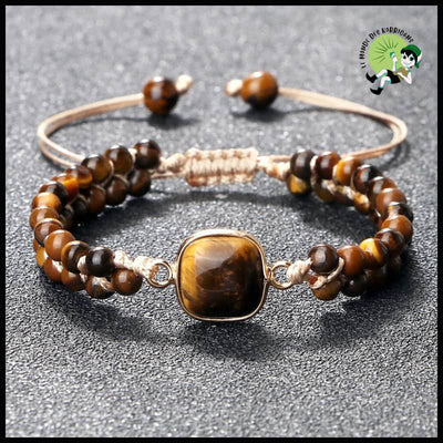 Bracelet en pierre naturelle d’œil de tigre - Bracelets guérison pierres naturelles