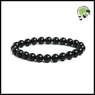 Bracelet en Shungite Noire Naturelle pour Soins de Santé et Méditation - Accessoires méditation prière