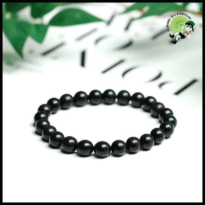 Bracelet en Shungite Noire Naturelle pour Soins de Santé et Méditation - Accessoires méditation prière