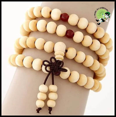 Bracelet Perles Bois Naturel - Accessoires de méditation et prière