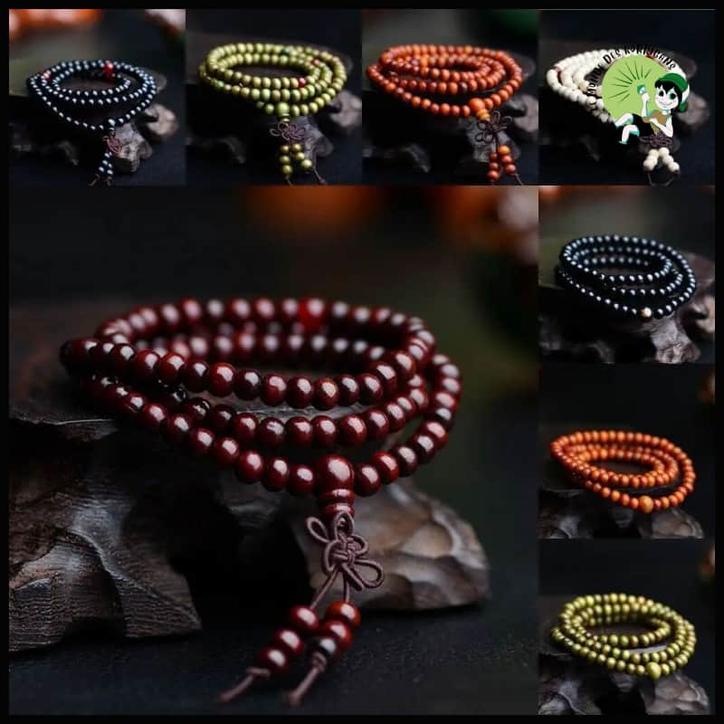 Bracelet Perles Bois Naturel - Accessoires de méditation et prière