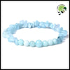 Bracelet Perles d’Aigue-marine Naturelle - 17CM - Bracelets de guérison en pierres naturelles