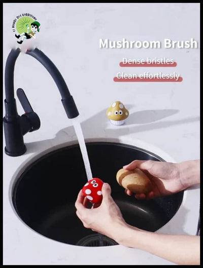 Brosse à Champignons et Légumes de Cuisine Mignonne Poils Durs - Brosses douces pour nettoyer les champignons