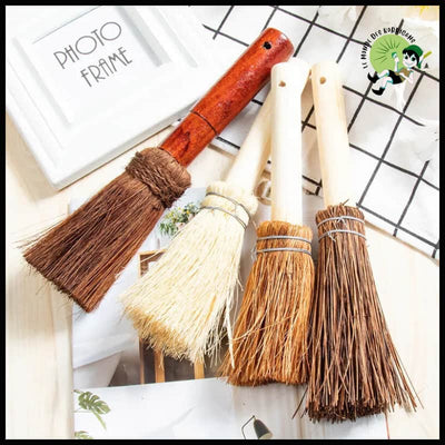 Brosse à Pot en Soie de Palmier avec Manche Bois - Brosses douces pour nettoyer les champignons