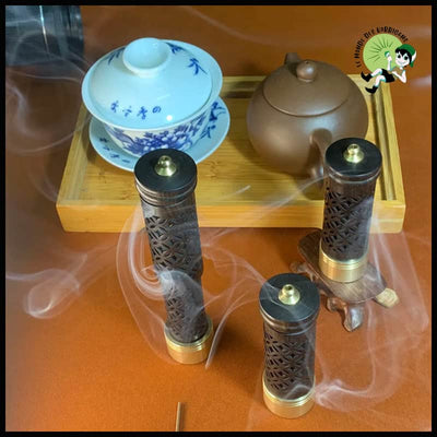 Brûleur de Bâtonnets d’Encens Portable en Bois d’Ébène Style Chinois - Encens faits à la main avec des herbes