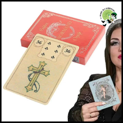 Cartes Oracle Lenormand Dorées - Unique - Kits d’initiation à la divination