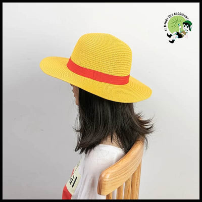 Chapeau Cosplay Paille Jaune - Diamètre de la tête 31 cm - Chapeaux cueillette