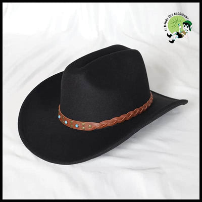 Chapeau Cowboy Vintage Unisexe - Noir 2 / 57-59CM - Chapeaux de cueillette