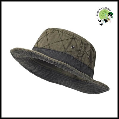 Chapeau Seau Été Unisexe Coton Tendance - Armée Verte / 56-58 cm - Chapeaux de cueillette