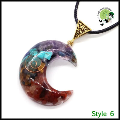 Collier de Pendentif Énergie Orgone en Pierre Chips Colorées - Style 6 / 1PC - Pendules divinatoires