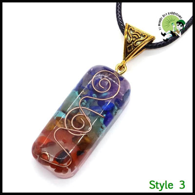 Collier de Pendentif Énergie Orgone en Pierre Chips Colorées - Style 3 / 1PC - Pendules divinatoires