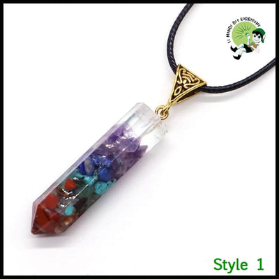 Collier de Pendentif Énergie Orgone en Pierre Chips Colorées - Style 1 / 1PC - Pendules divinatoires