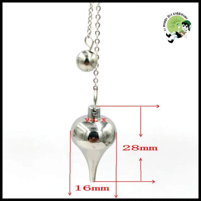 Collier en acier inoxydable avec pendule hexagonal - 2 - Pendules divinatoires