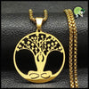 Collier Pendentif Arbre de Vie en Acier Inoxydable - B 60cm Boîte GD - Colliers avec pendentifs symboliques