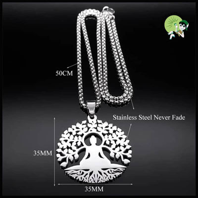 Collier Pendentif Arbre de Vie en Acier Inoxydable - Colliers avec pendentifs symboliques