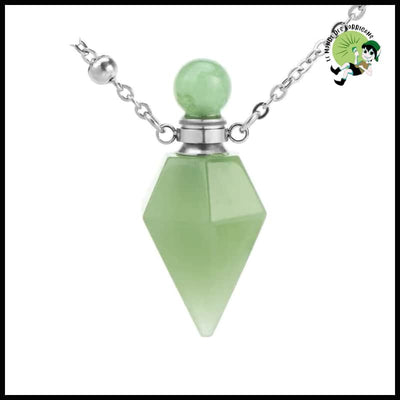 Collier pendentif bouteille parfum guérison - Aventurine-Cône-S - Colliers avec pendentifs symboliques