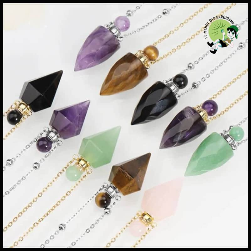 Collier pendentif bouteille parfum guérison