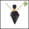 Collier pendentif bouteille parfum guérison - Obsidienne-cône-G - Colliers avec pendentifs symboliques