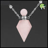 Collier pendentif bouteille parfum guérison - Quartz Rose-Cône-S - Colliers avec pendentifs symboliques