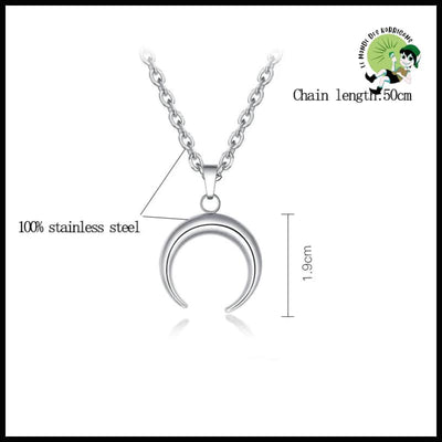 Collier Pendentif Croissant de Lune - Argent - Colliers avec pendentifs symboliques