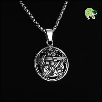 Collier Pendentif Étoile Lune Pentacle - Unique - Colliers avec pendentifs symboliques