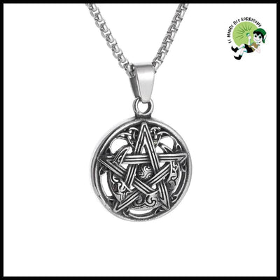 Collier Pendentif Étoile Lune Pentacle - Unique - Colliers avec pendentifs symboliques