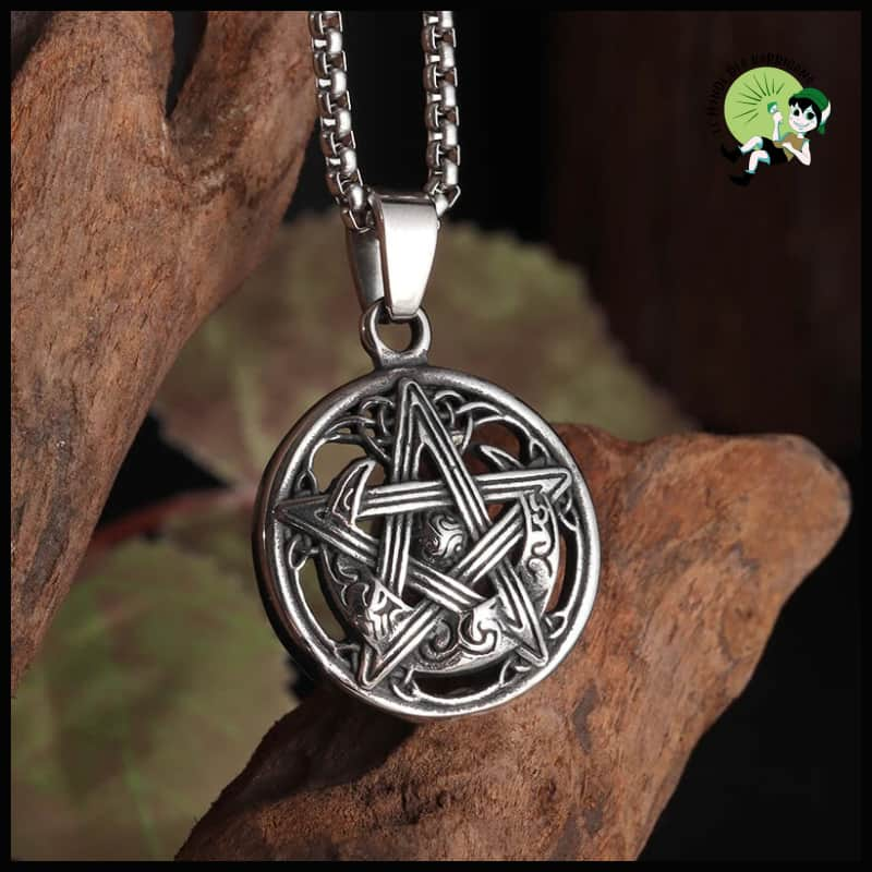 Collier Pendentif Étoile Lune Pentacle - Unique - Colliers avec pendentifs symboliques