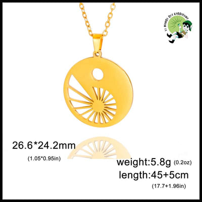 Collier Pendentif Spirale Géométrique en Acier Inoxydable - B Couleur or - Colliers avec pendentifs symboliques