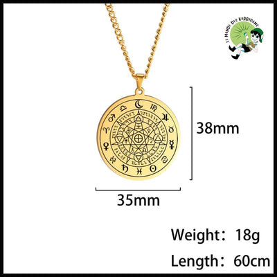 Collier Pendentif Talisman de Sorcellerie en Acier Inoxydable pour Hommes et Femmes - Colliers avec pendentifs