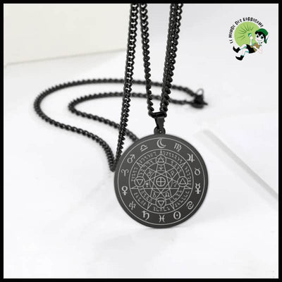 Collier Pendentif Talisman de Sorcellerie en Acier Inoxydable pour Hommes et Femmes - Colliers avec pendentifs